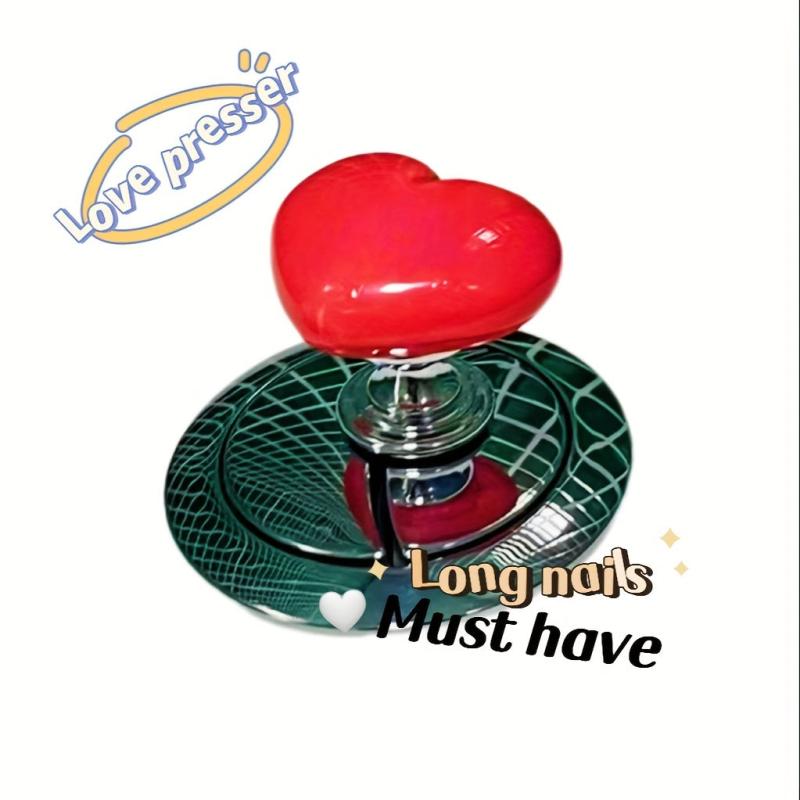 2pcs Heart Shaped Toilet Presser Nail Art Friendly Button Switch