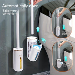 2set Wall Mounted Toilet Brush Set 24pcs Replacement Head Bathroom Cleaning Tool
