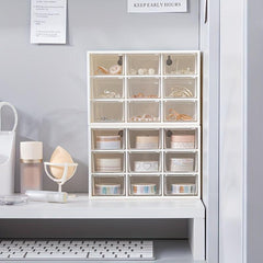 Grid Dust Proof Storage Box with Drawer for Home Organization