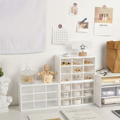 Grid Dust Proof Storage Box with Drawer for Home Organization