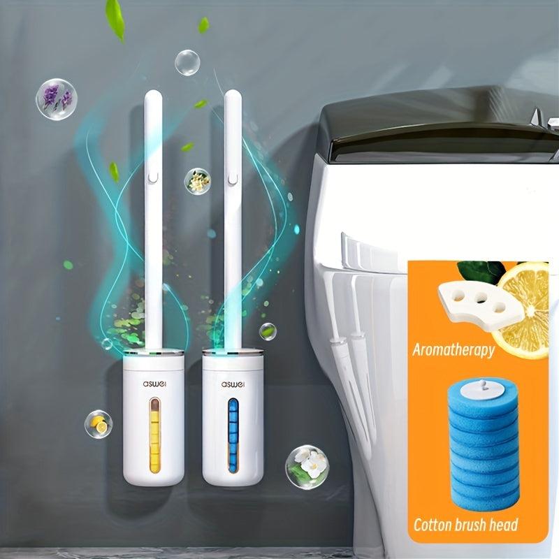 Disposable Toilet Brush Set with Fragrant Cleaning Solution