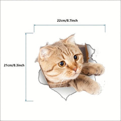 Cat Pattern Toilet Lid Decal Funny Wall Sticker