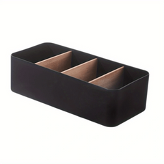Bamboo Wood Desktop Storage Box Cosmetics Remote Control Organizer