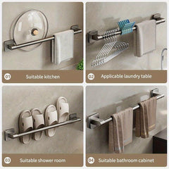 Self-Adhesive Bathroom Towel Rack - No Drilling Towel Hanger