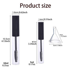 2pcs Empty Mascara Tube With Funnel Portable Dispenser