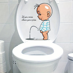 Cartoon Toilet Cover Sticker Waterproof Toilet Decoration