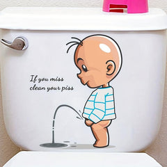 Cartoon Toilet Cover Sticker Waterproof Toilet Decoration