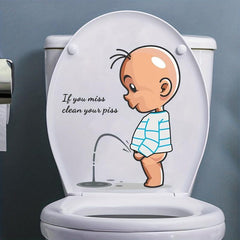 Cartoon Toilet Cover Sticker Waterproof Toilet Decoration