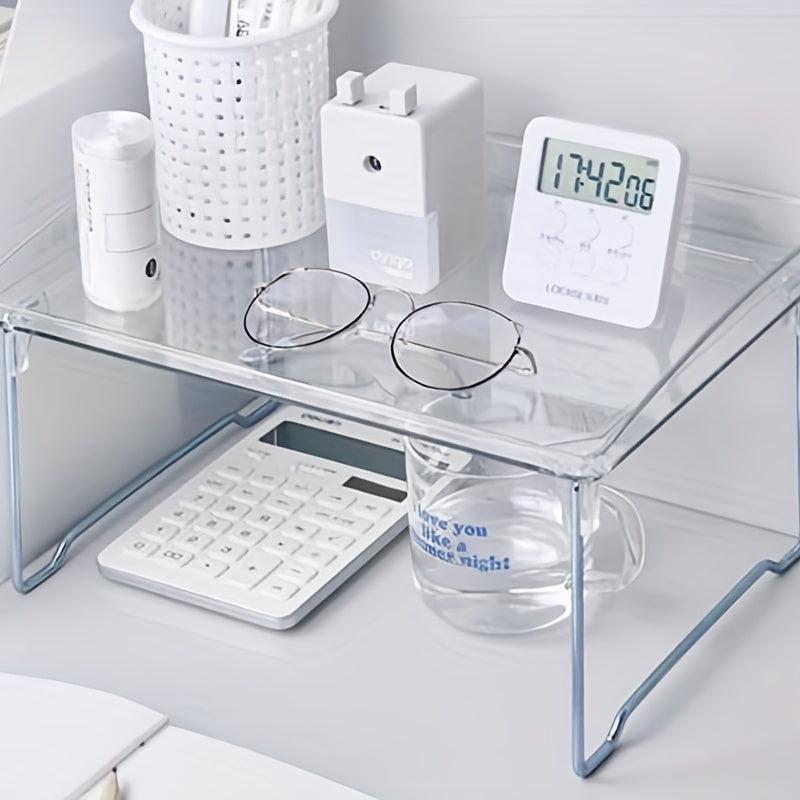 Transparent Plastic Desktop Organizer for Bathroom Storage