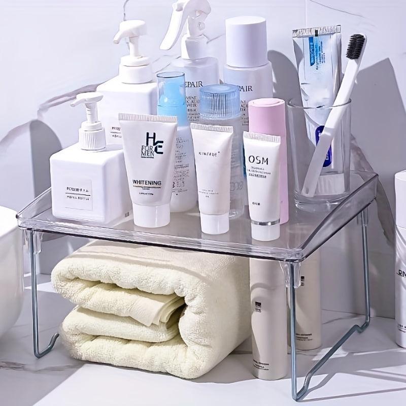 Transparent Plastic Desktop Organizer for Bathroom Storage
