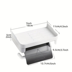 Toilet Paper Holder With Shelf Plastic Roll Paper Frame for Bathroom Toilet