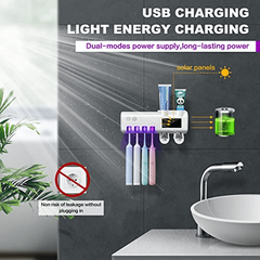 UV Toothbrush Sterilizer & Holder with Automatic Toothpaste Dispenser