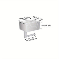 Toilet Roll Holder with Shelf Bathroom Tissue Storage Rack