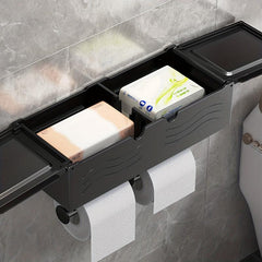 Toilet Roll Holder with Shelf Bathroom Tissue Storage Rack
