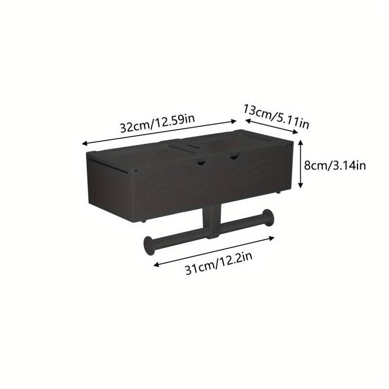 Toilet Roll Holder with Shelf Bathroom Tissue Storage Rack