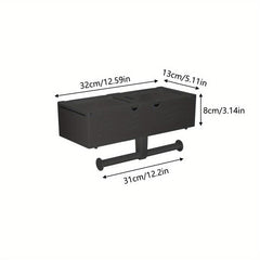 Toilet Roll Holder with Shelf Bathroom Tissue Storage Rack