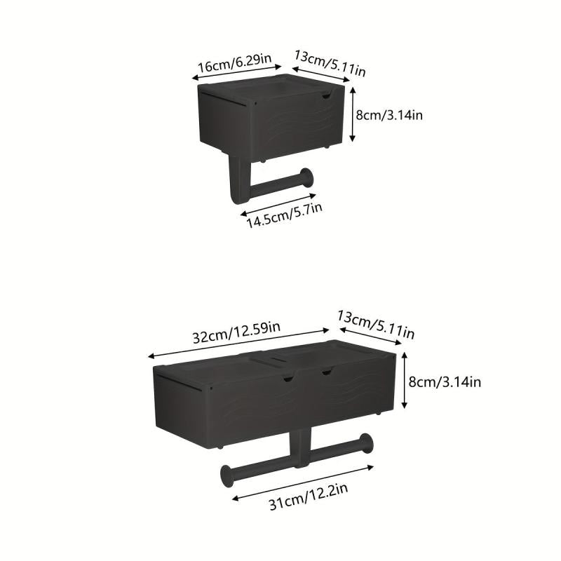 Toilet Roll Holder with Shelf Bathroom Tissue Storage Rack