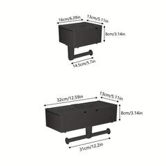 Toilet Roll Holder with Shelf Bathroom Tissue Storage Rack