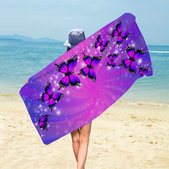 Microfiber Butterfly Beach Towel for Bath and Swimming