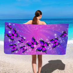 Microfiber Butterfly Beach Towel for Bath and Swimming
