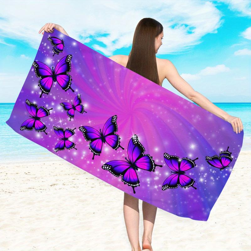 Microfiber Butterfly Beach Towel for Bath and Swimming