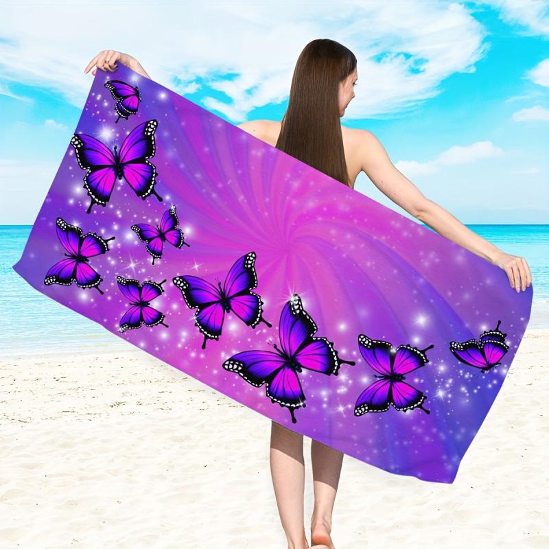Microfiber Butterfly Beach Towel for Bath and Swimming