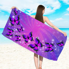 Microfiber Butterfly Beach Towel for Bath and Swimming