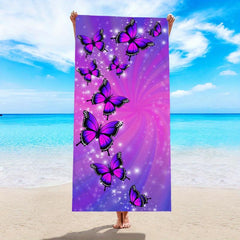 Microfiber Butterfly Beach Towel for Bath and Swimming