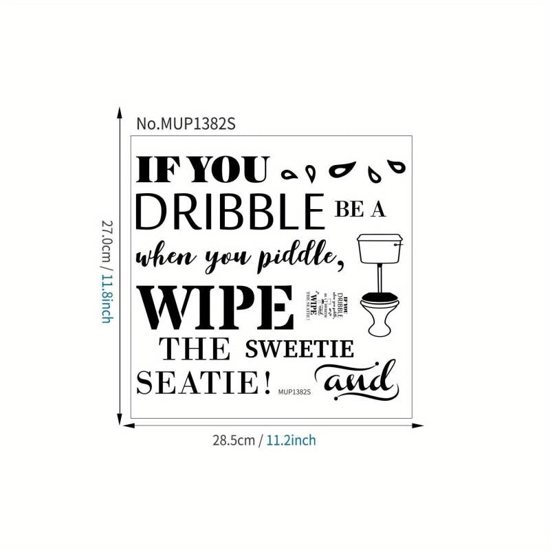 Toilet Rules Roll Paper Shape Sticker Bathroom Decoration Wall Decal
