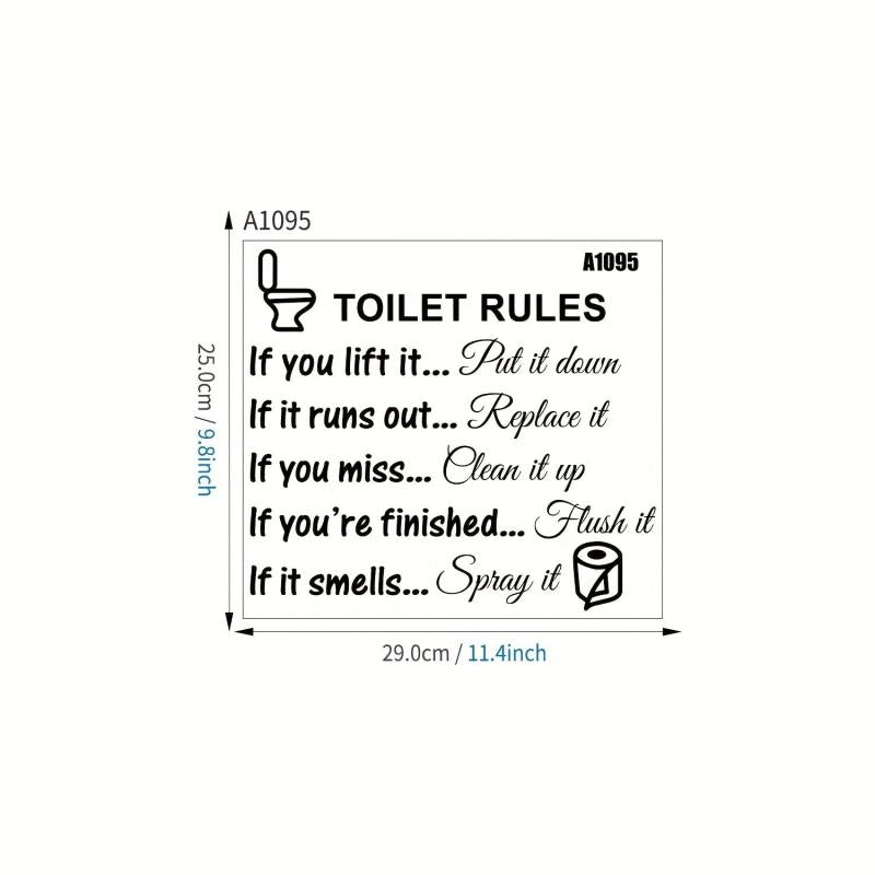 Toilet Rules Roll Paper Shape Sticker Bathroom Decoration Wall Decal