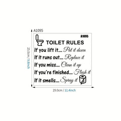 Toilet Rules Roll Paper Shape Sticker Bathroom Decoration Wall Decal