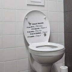 Toilet Rules Roll Paper Shape Sticker Bathroom Decoration Wall Decal