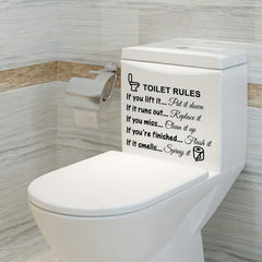 Toilet Rules Roll Paper Shape Sticker Bathroom Decoration Wall Decal