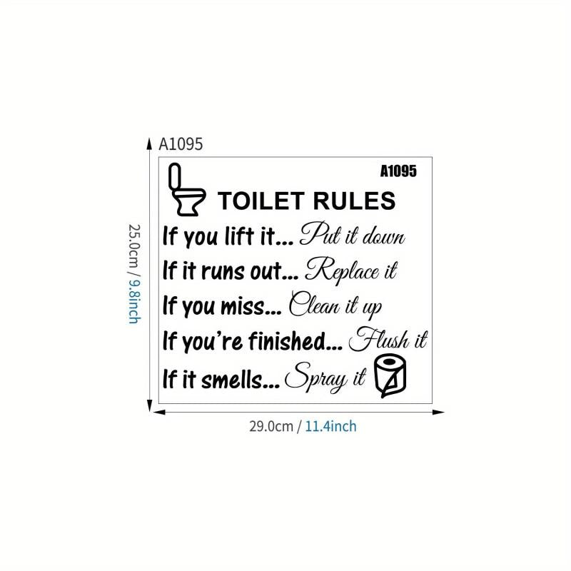 Toilet Rules Roll Paper Shape Sticker Bathroom Decoration Wall Decal