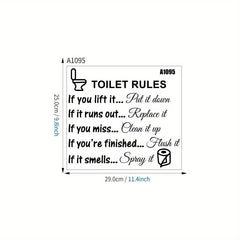 Toilet Rules Roll Paper Shape Sticker Bathroom Decoration Wall Decal