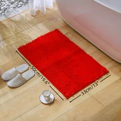 Soft Chenille Bathroom Rug Non Slip Shaggy Mat