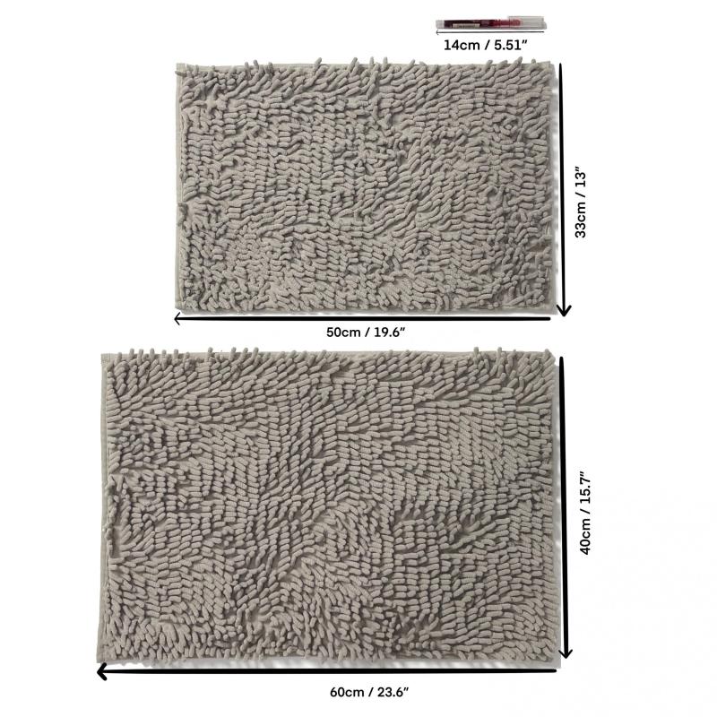 Soft Chenille Bathroom Rug Non Slip Shaggy Mat