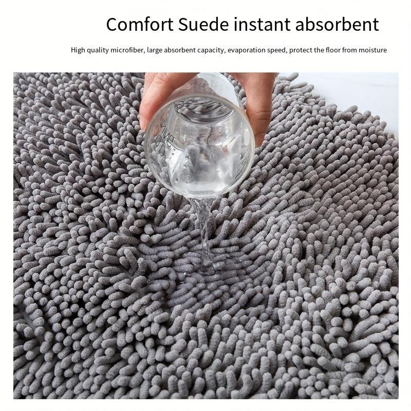 Soft Chenille Bathroom Rug Non Slip Shaggy Mat