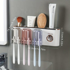 Toothbrush Holder with Dispenser Wall Mount Bathroom Decor