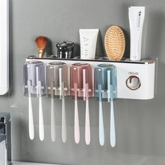 Toothbrush Holder with Dispenser Wall Mount Bathroom Decor