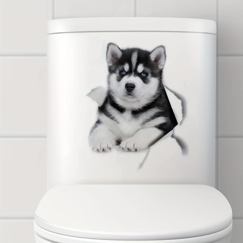 Waterproof Dog Toilet Sticker for Bathroom Decor