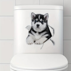 Waterproof Dog Toilet Sticker for Bathroom Decor