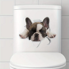 Waterproof Dog Toilet Sticker for Bathroom Decor