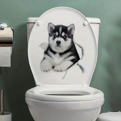 Waterproof Dog Toilet Sticker for Bathroom Decor