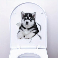 Waterproof Dog Toilet Sticker for Bathroom Decor
