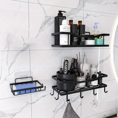 Adhesive Shower Rack Rustproof Stainless Steel Shower Organizer
