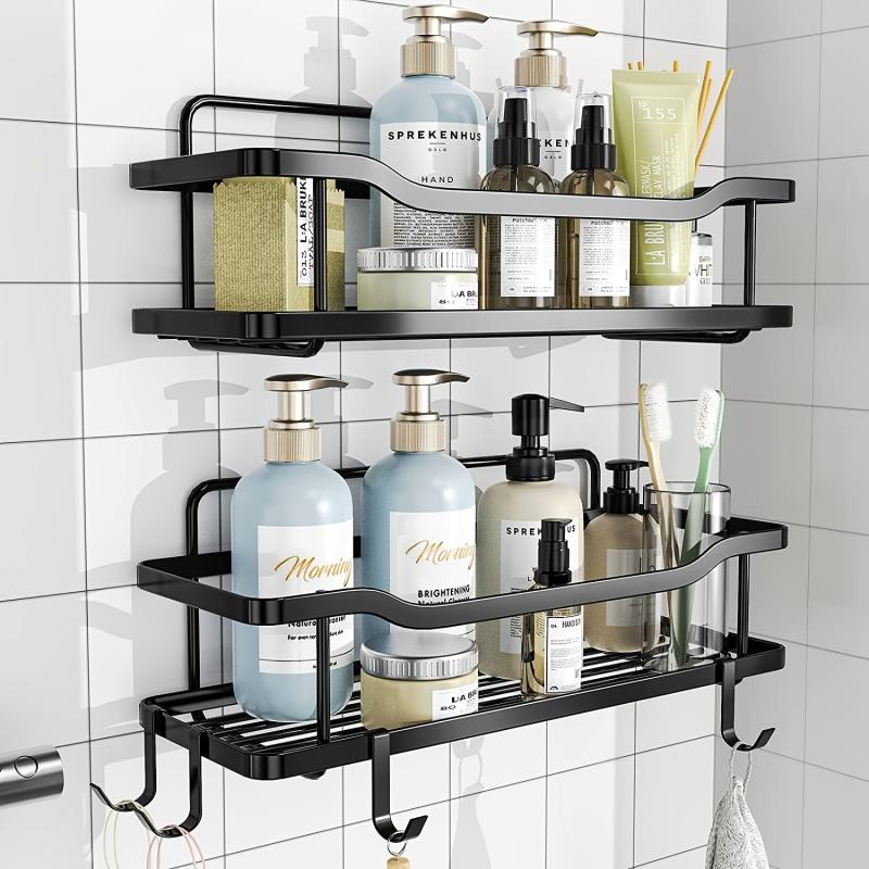 Adhesive Shower Rack Rustproof Stainless Steel Shower Organizer