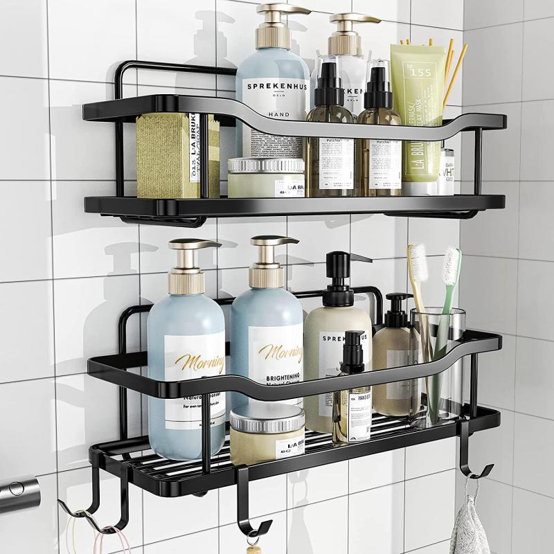 Adhesive Shower Rack Rustproof Stainless Steel Shower Organizer