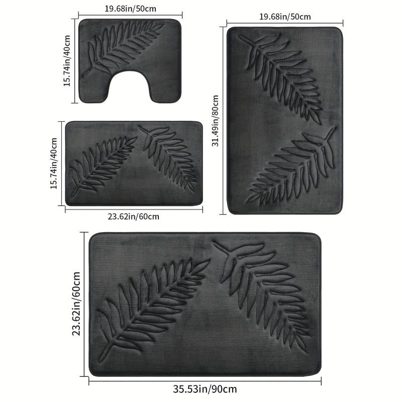 Leaf Pattern Bathtub Mat Water Absorbing Toilet Mat