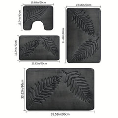 Leaf Pattern Bathtub Mat Water Absorbing Toilet Mat